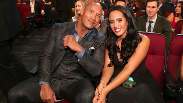 LOS ANGELES, CA - JANUARY 18: Actor Dwayne Johnson (L) and Simone Alexandra Johnson attend the People's Choice Awards 2017 at Microsoft Theater on January 18, 2017 in Los Angeles, California.