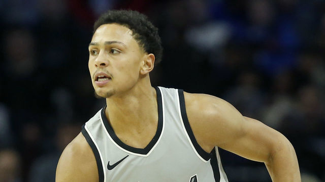 PHILADELPHIA, PA - JANUARY 3: Bryn Forbes #11 of the San Antonio Spurs dribbles the ballagainst the Philadelphia 76ers at Wells Fargo Center on January 3, 2018 in Philadelphia, Pennsylvania.