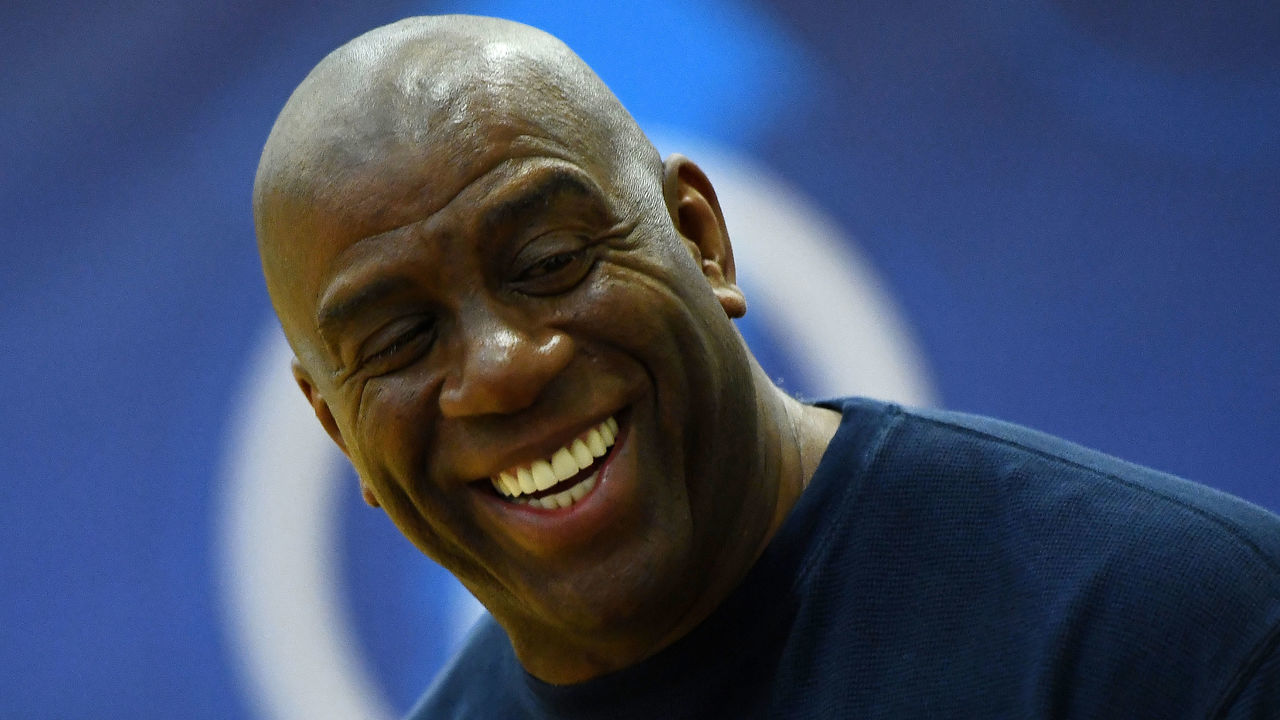 CHICAGO, IL - MAY 17: NBA legend Earvin 'Magic' Johnson attends Day One of the NBA Draft Combine at Quest MultiSport Complex on May 17, 2018 in Chicago, Illinois.