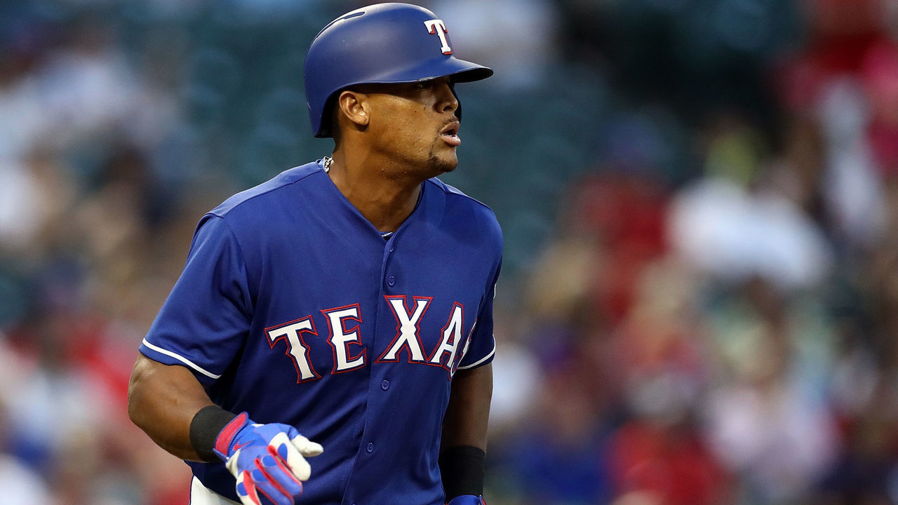 ARLINGTON, TX - MAY 08: Adrian Beltre #29 of the Texas Rangers hits a single in the fourth inning against the Detroit Tigers at Globe Life Park in Arlington on May 8, 2018 in Arlington, Texas.