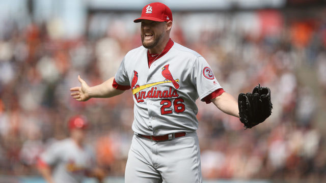 SAN FRANCISCO, CA - JULY 07: Bud Norris #26 of the St. Louis Cardinals reacts after the Cardinals beat the San Francisco Giants at AT&T Park on July 7, 2018 in San Francisco, California.