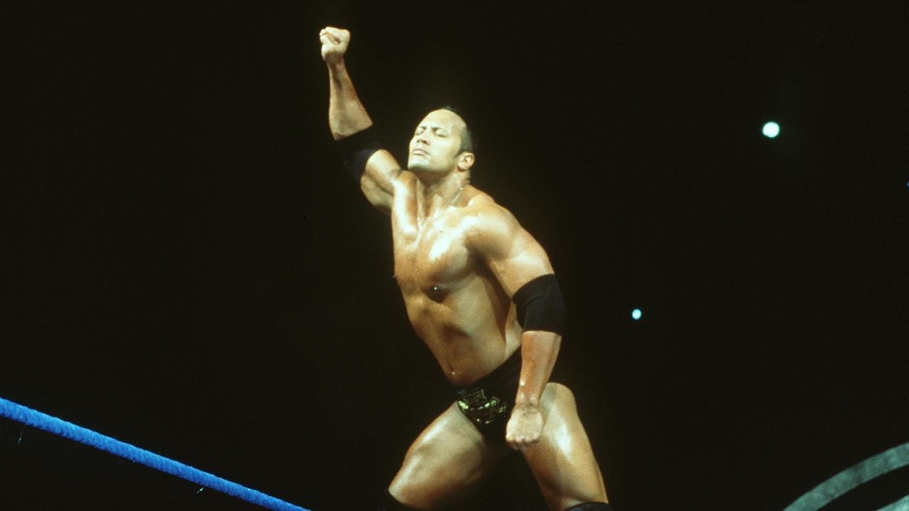 370782 03: World Wrestling Federation's Wrestler Rock Poses June 12, 2000 In Los Angeles, Ca.
