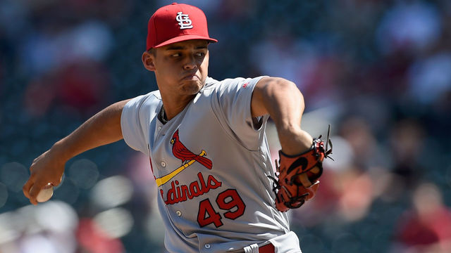 MINNEAPOLIS, MN - MAY 16: Jordan Hicks #49 of the St. Louis Cardinals delivers a pitch against the Minnesota Twins during the seventh inning of the interleague game on May 16, 2018 at Target Field in Minneapolis, Minnesota. The Cardinals defeated the Twins 7-5.