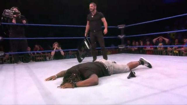 Watch: DeAngelo Williams hit with steel chair in pro wrestling return