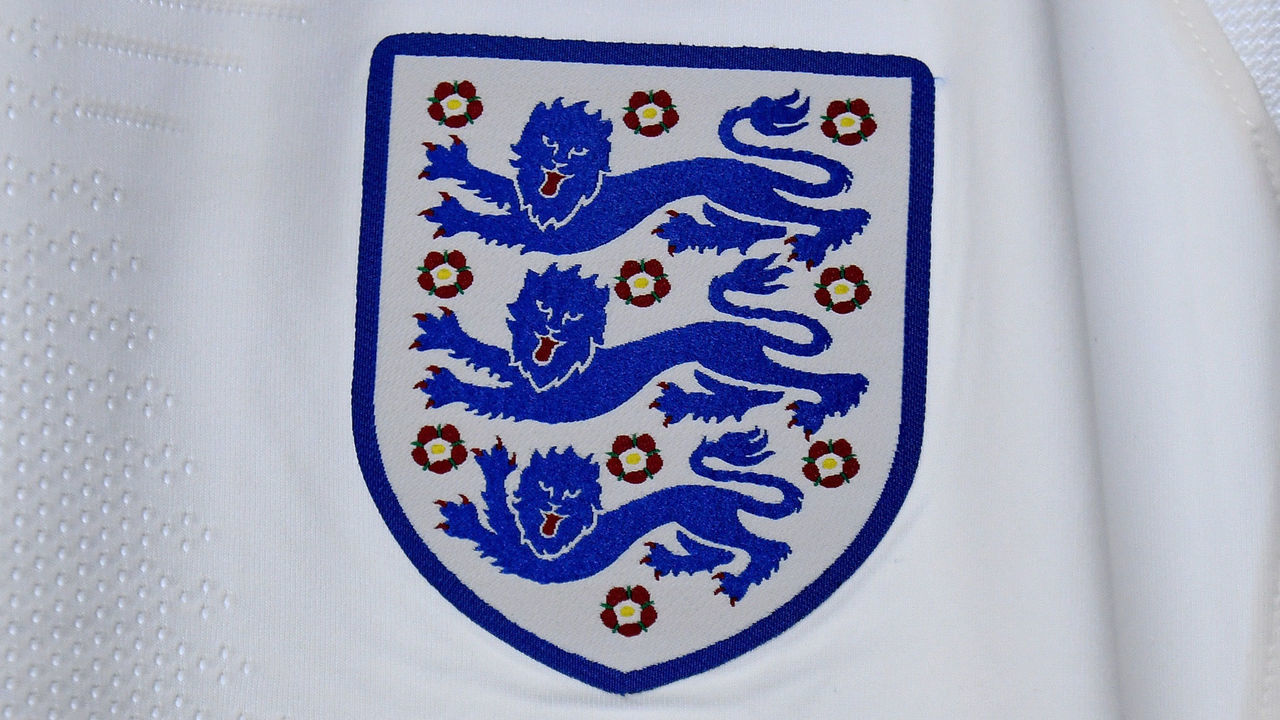 MOSCOW, RUSSIA - JULY 11: A detailed view of the England crest on a shirt inside the England dressing room prior to the 2018 FIFA World Cup Russia Semi Final match between England and Croatia at Luzhniki Stadium on July 11, 2018 in Moscow, Russia.