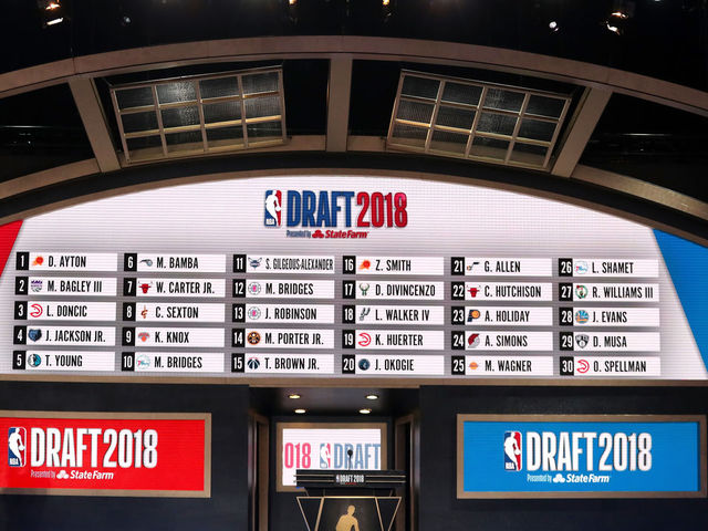 NEW YORK, NY - JUNE 21: Picks one through 30 are seen on the board at the conclusion of the first round during the 2018 NBA Draft at the Barclays Center on June 21, 2018 in the Brooklyn borough of New York City.