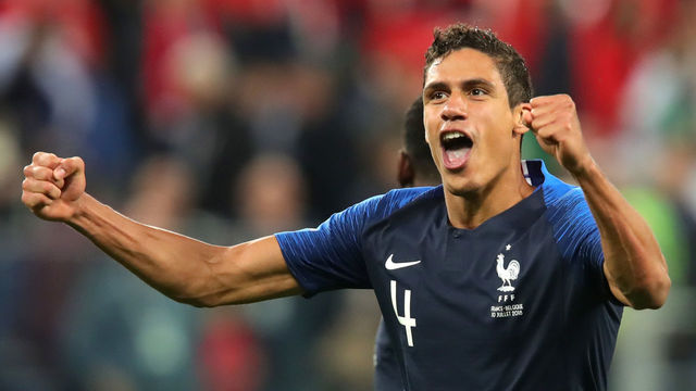SAINT PETERSBURG, RUSSIA - JULY 10: Raphael Varane of France celebrates following his sides victory in the 2018 FIFA World Cup Russia Semi Final match between Belgium and France at Saint Petersburg Stadium on July 10, 2018 in Saint Petersburg, Russia.