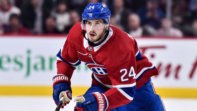 MONTREAL, QC - NOVEMBER 07: Phillip Danault #24 of the Montreal Canadiens skates against the Vegas Golden Knights during the NHL game at the Bell Centre on November 7, 2017 in Montreal, Quebec, Canada. The Montreal Canadiens defeated the Vegas Golden Knights 3-2.