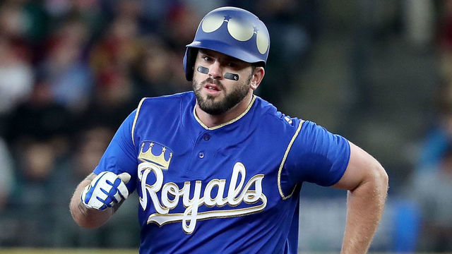 SEATTLE, WA - JUNE 30: Mike Moustakas laps the bases after hitting a three run home run against the Seattle Mariners during their game at Safeco Field on June 30, 2018 in Seattle, Washington.