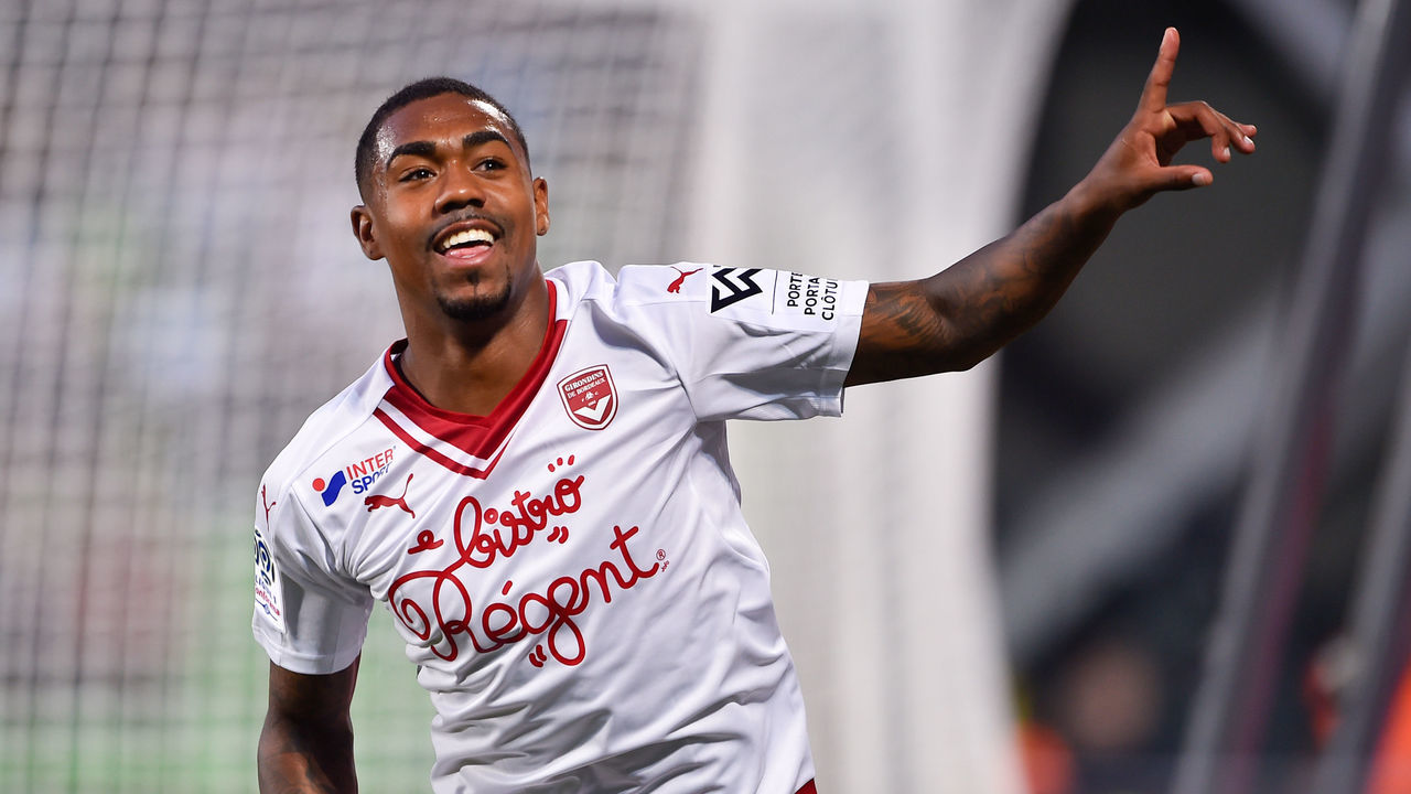 Bordeaux's Brazilian forward Malcom celebrates after scoring against Metz during the French L1 football match between Metz (FCM) and Bordeaux (FCGB) on May 19, 2018 at Saint Symphorien stadium in Longeville-Les-Metz, eastern France.