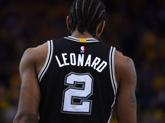 OAKLAND, CA - MAY 14: Kawhi Leonard #2 of the San Antonio Spurs stands on the court during Game One of the NBA Western Conference Finals against the Golden State Warriors at ORACLE Arena on May 14, 2017 in Oakland, California.