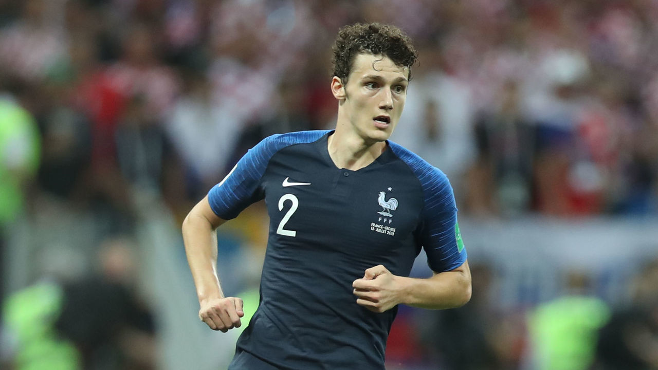MOSCOW, RUSSIA - JULY 15: Benjamin Pavard of France is seen during the 2018 FIFA World Cup Russia Final between France and Croatia at Luzhniki Stadium on July 15, 2018 in Moscow, Russia.