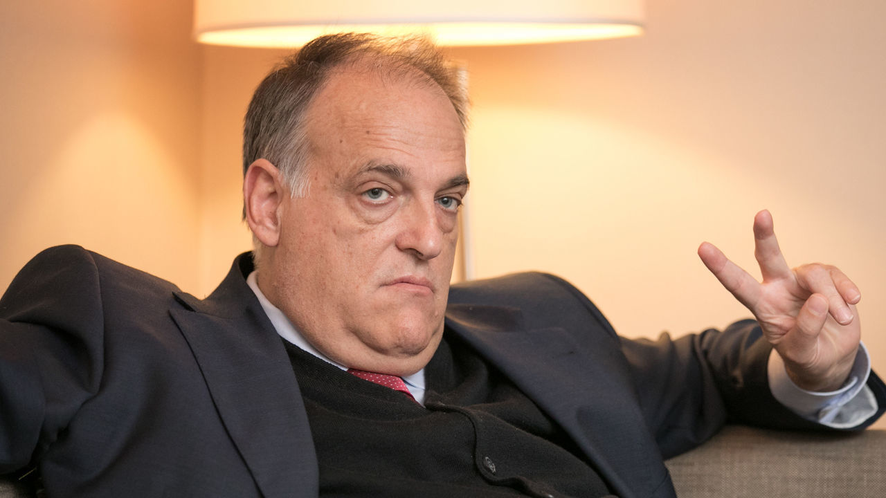 BRUSSELS, BELGIUM - NOVEMBER 28: La Liga President Javier Tebas attends LaLiga offices inauguration at the Spanish embassy on November 28, 2017 in Brussels, Belgium.