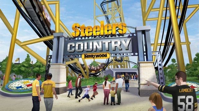Pittsburgh amusement park opening Steelers-themed area, roller coaster