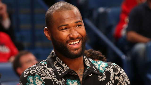 NEW ORLEANS, LA - APRIL 19: DeMarcus Cousins #0 of the New Orleans Pelicans looks on during the game against the Portland Trail Blazers in Game Three of Round One of the 2018 NBA Playoffs on April 19, 2018 at Smoothie King Center in New Orleans, Louisiana. Mandatory Copyright Notice: Copyright 2018 NBAE