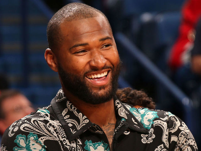 NEW ORLEANS, LA - APRIL 19: DeMarcus Cousins #0 of the New Orleans Pelicans looks on during the game against the Portland Trail Blazers in Game Three of Round One of the 2018 NBA Playoffs on April 19, 2018 at Smoothie King Center in New Orleans, Louisiana. Mandatory Copyright Notice: Copyright 2018 NBAE