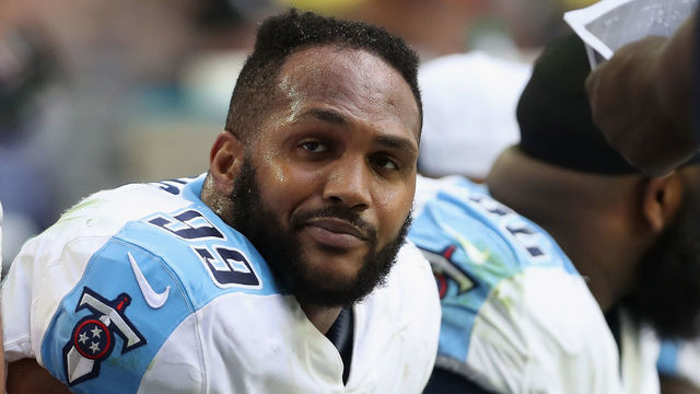 GLENDALE, AZ - DECEMBER 10: Defensive end Jurrell Casey #99 of the Tennessee Titans on the bench during the NFL game against the Arizona Cardinals at the University of Phoenix Stadium on December 10, 2017 in Glendale, Arizona. The Cardinals defeated the Titans 12-7.