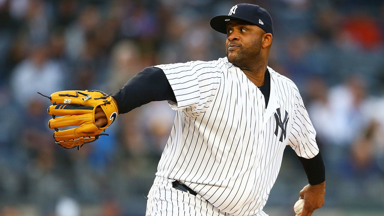 NEW YORK, NY - MAY 10: CC Sabathia #52 of the New York Yankees pitches in the first inning against the Boston Red Sox at Yankee Stadium on May 10, 2018 in the Bronx borough of New York City.