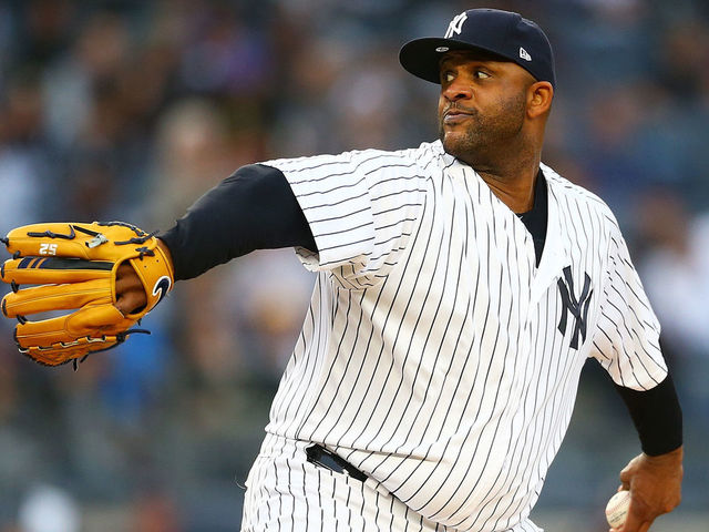 NEW YORK, NY - MAY 10: CC Sabathia #52 of the New York Yankees pitches in the first inning against the Boston Red Sox at Yankee Stadium on May 10, 2018 in the Bronx borough of New York City.