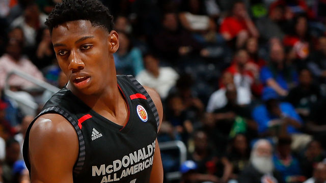 ATLANTA, GA - MARCH 28: RJ Barrett #6 of Montverde Academy in action during the 2018 McDonald's All American Game at Philips Arena on March 28, 2018 in Atlanta, Georgia.