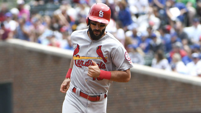CHICAGO, IL - JULY 21: Matt Carpenter #13 of the St. Louis Cardinals runs the base after hitting a home run against the Chicago Cubs during the third inning in game one of a doubleheader on July 21, 2018 at Wrigley Field in Chicago, Illinois.
