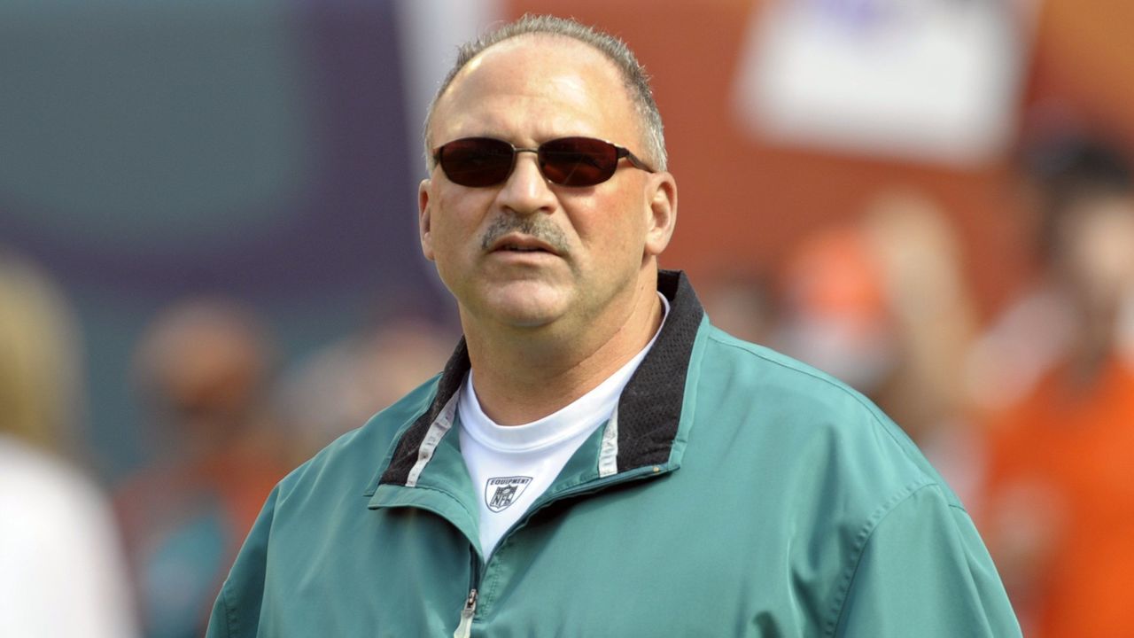 MIAMI, FL - JANUARY 4: Coach Tony Sparano of the Miami Dolphins watches warm ups before play against the Baltimore Ravens in an NFL Wildcard Playoff Game at Dolphins Stadium on January 4, 2009 in Miami, Florida.