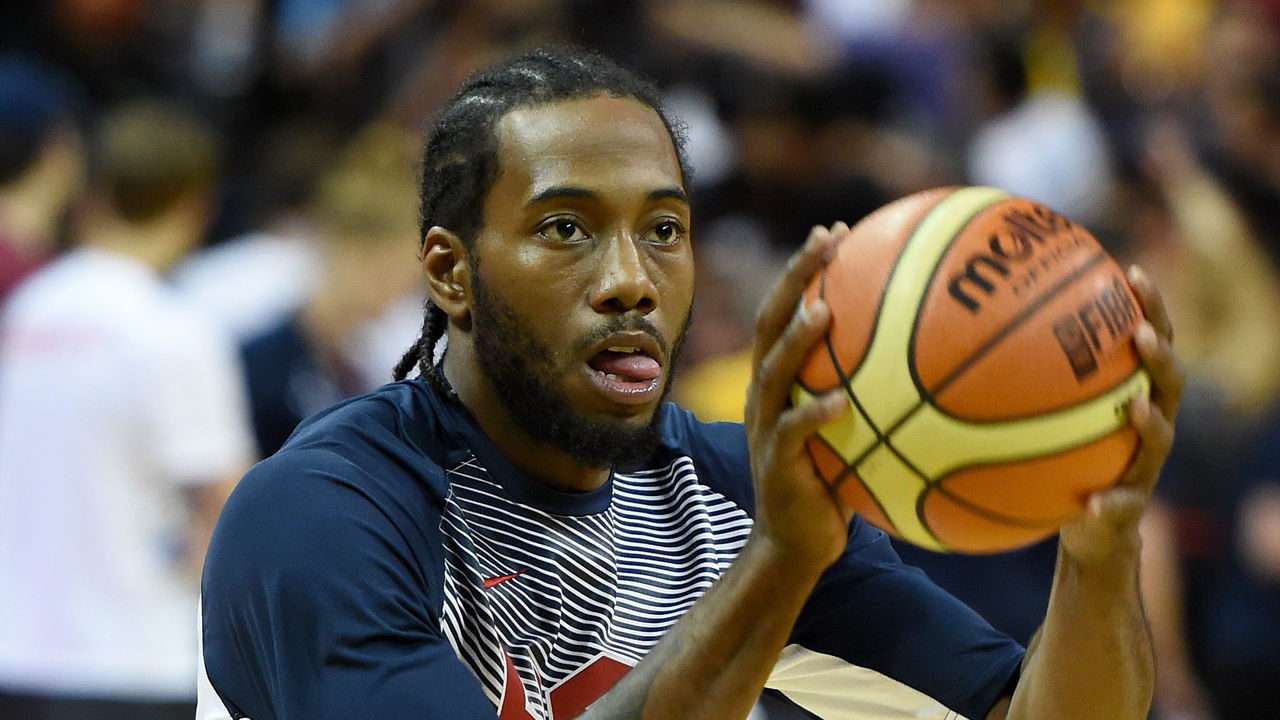 LAS VEGAS, NV - AUGUST 13: Kawhi Leonard #30 of the 2015 USA Basketball Men's National Team warms up before a USA Basketball showcase at the Thomas & Mack Center on August 13, 2015 in Las Vegas, Nevada.