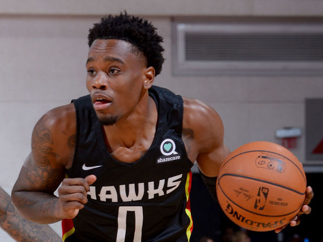 LAS VEGAS, NV - JULY 10: Antonius Cleveland #0 of the Atlanta Hawks handles the ball against the Chicago Bulls during the 2018 Las Vegas Summer League on July 10, 2018 at the Cox Pavilion in Las Vegas, Nevada. NOTE TO USER: User expressly acknowledges and agrees that, by downloading and/or using this Photograph, user is consenting to the terms and conditions of the Getty Images License Agreement. Mandatory Copyright Notice: Copyright 2018 NBAE