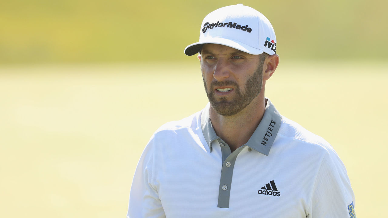 SOUTHAMPTON, NY - JUNE 17: Dustin Johnson of the United States looks on from the ninth green during the final round of the 2018 U.S. Open at Shinnecock Hills Golf Club on June 17, 2018 in Southampton, New York.