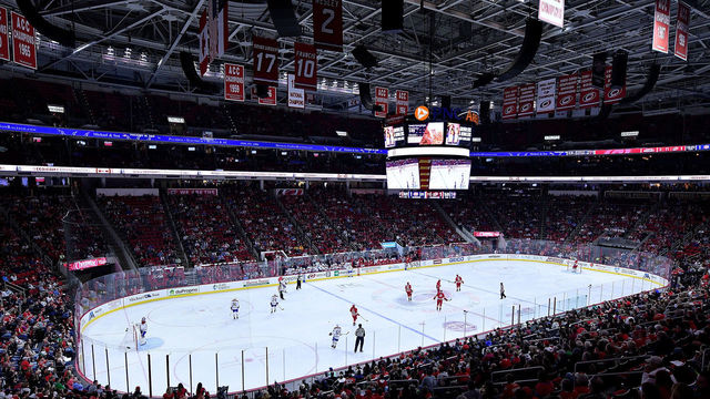 RALEIGH, NC - NOVEMBER 18: General view of the game between the Carolina Hurricanes and the Montreal Canadiens at PNC Arena on November 18, 2016 in Raleigh, North Carolina. The Hurricanes won 3-2.