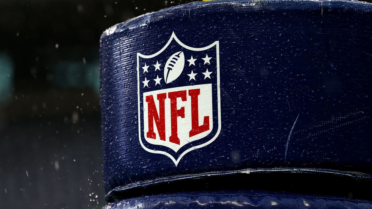 SEATTLE, WA - JANUARY 18: Detail image of the NFL logo on a goal post before the 2015 NFC Championship game between the Seattle Seahawks and the Green Bay Packers at CenturyLink Field on January 18, 2015 in Seattle, Washington.