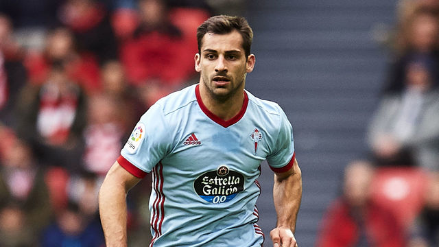 BILBAO, SPAIN - MARCH 31: Jonny Castro Otto of RC Celta de Vigo controls the ball during the La Liga match between Athletic Club Bilbao and RC Celta de Vigo at San Mames Stadium on March 31, 2018 in Bilbao, Spain.