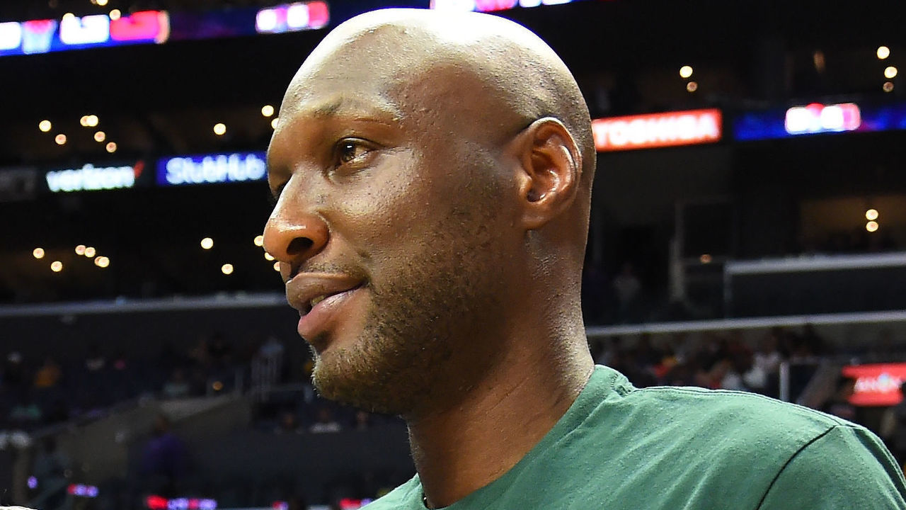 LOS ANGELES, CA - AUGUST 13: Lamar Odom attends week eight of the BIG3 three on three basketball league at Staples Center on August 13, 2017 in Los Angeles, California.