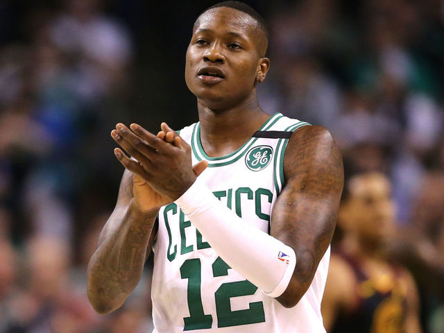 BOSTON, MA - MAY 27: Terry Rozier #12 of the Boston Celtics reacts during Game Seven of the 2018 NBA Eastern Conference Finals against the Cleveland Cavaliers at TD Garden on May 27, 2018 in Boston, Massachusetts.