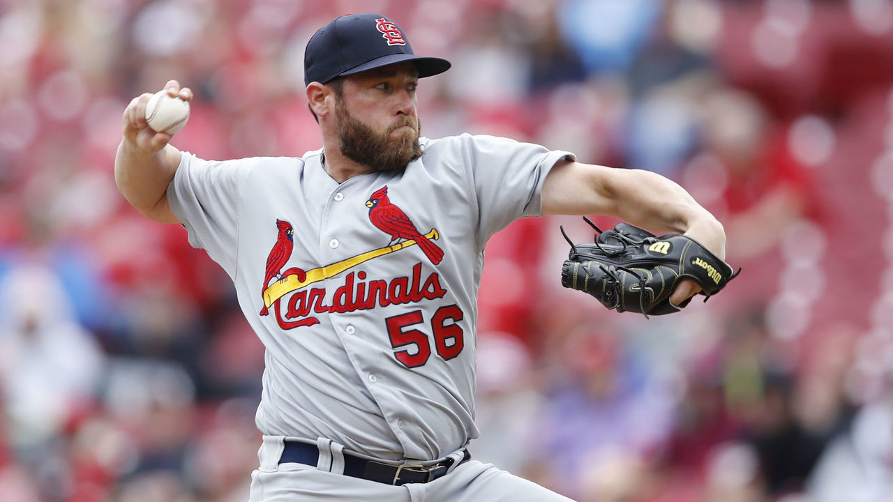 CINCINNATI, OH - APRIL 14: Greg Holland #56 of the St. Louis Cardinals pitches in the eighth inning of the game against the Cincinnati Reds at Great American Ball Park on April 14, 2018 in Cincinnati, Ohio. The Cardinals defeated the Reds 6-1.