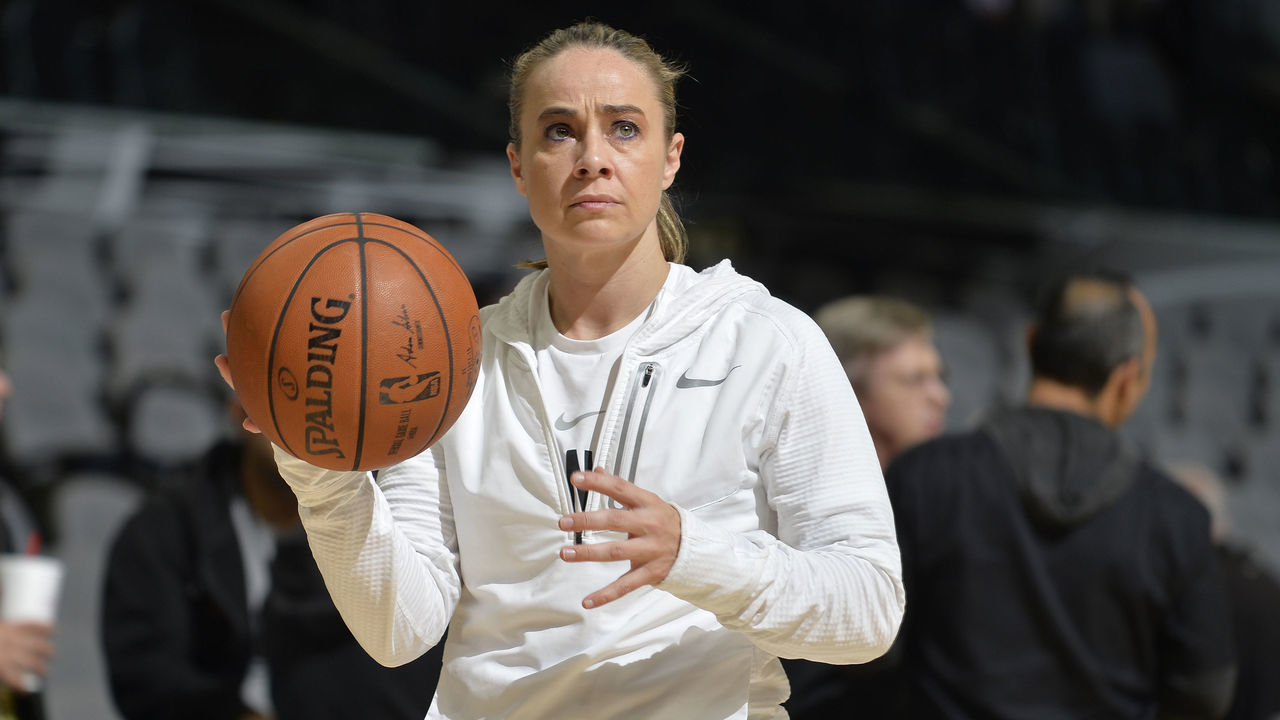 SAN ANTONIO, TX - DECEMBER 18: Becky Hammon of the San Antonio Spurs looks on before the game against the LA Clippers on December 18, 2017 at the AT&T Center in San Antonio, Texas. Mandatory Copyright Notice: Copyright 2017 NBAE (Photos by Mark Sobhani/NBAE via Getty Images)
