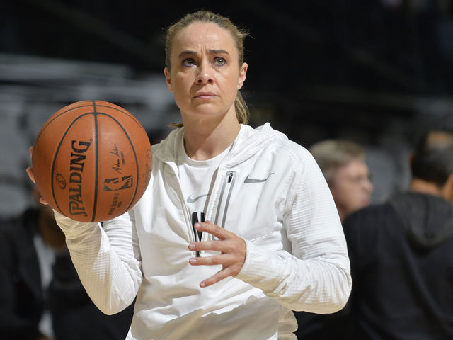 SAN ANTONIO, TX - DECEMBER 18: Becky Hammon of the San Antonio Spurs looks on before the game against the LA Clippers on December 18, 2017 at the AT&T Center in San Antonio, Texas. Mandatory Copyright Notice: Copyright 2017 NBAE (Photos by Mark Sobhani/NBAE via Getty Images)