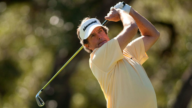 SAN ANTONIO, TX - OCTOBER 29: Bruce Lietzke follows through on a tee shot during the first round of the AT&T Championship at Oak Hills Country Club on October 29, 2010 in San Antonio, Texas.