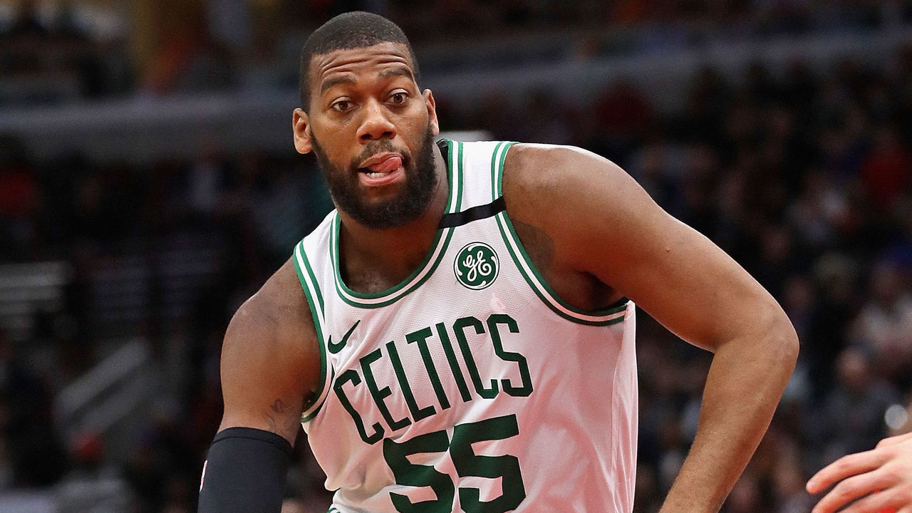 CHICAGO, IL - MARCH 05: Greg Monroe #55 of the Boston Celtics moves against the Chicago Bulls at the United Center on March 5, 2018 in Chicago, Illinois. The Celtics defeated the Bulls 105-89.