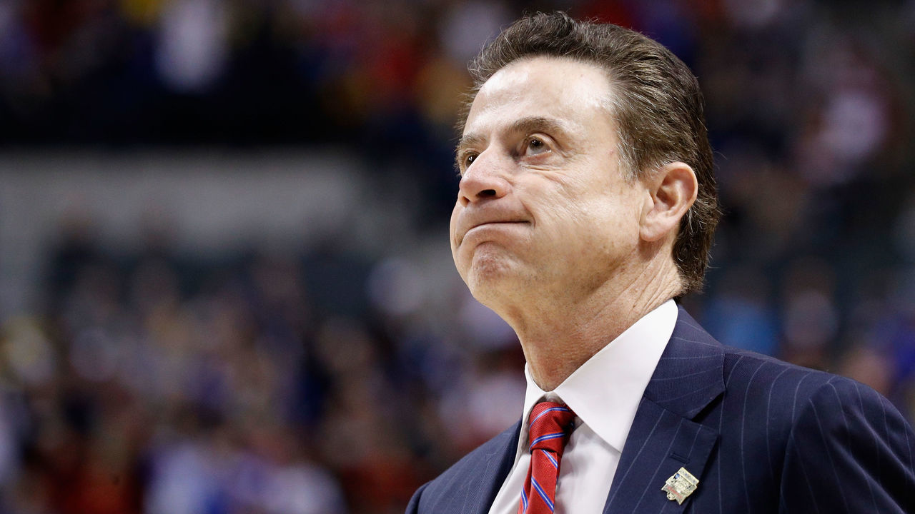 INDIANAPOLIS, IN - MARCH 19: Head coach Rick Pitino of the Louisville Cardinals reacts to their 69-73 loss to the Michigan Wolverines during the second round of the 2017 NCAA Men's Basketball Tournament at the Bankers Life Fieldhouse on March 19, 2017 in Indianapolis, Indiana.