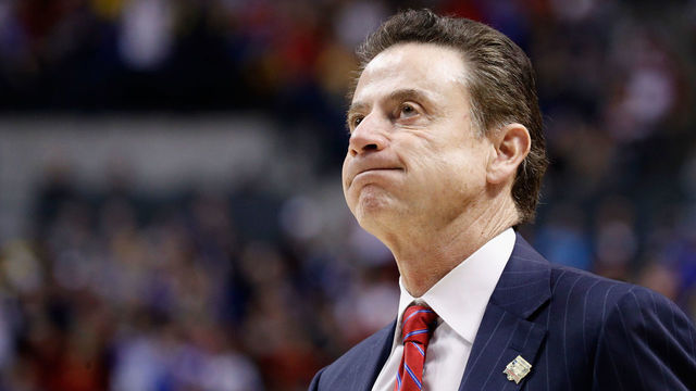 INDIANAPOLIS, IN - MARCH 19: Head coach Rick Pitino of the Louisville Cardinals reacts to their 69-73 loss to the Michigan Wolverines during the second round of the 2017 NCAA Men's Basketball Tournament at the Bankers Life Fieldhouse on March 19, 2017 in Indianapolis, Indiana.