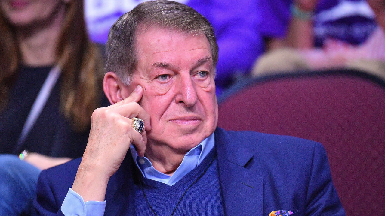 LAS VEGAS, NV - MARCH 10: Special adviser to the Philadelphia 76ers Jerry Colangelo attends the championship game of the Western Athletic Conference basketball tournament between the New Mexico State Aggies and the Grand Canyon Lopes at the Orleans Arena on March 10, 2018 in Las Vegas, Nevada. New Mexico State won 72-58.