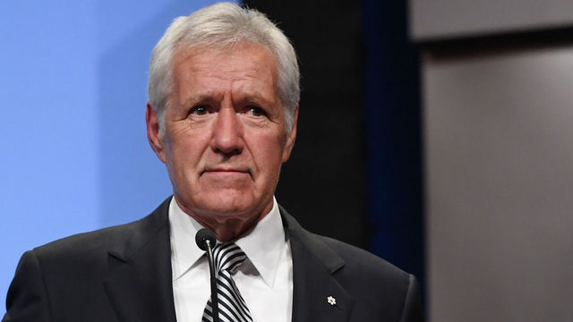 LAS VEGAS, NV - APRIL 09: 'Jeopardy!' host Alex Trebek speaks as he is inducted into the National Association of Broadcasters Broadcasting Hall of Fame during the NAB Achievement in Broadcasting Dinner at the Encore Las Vegas on April 9, 2018 in Las Vegas, Nevada. NAB Show, the trade show of the National Association of Broadcasters and the world's largest electronic media show, runs through April 12 and features more than 1,700 exhibitors and 102,000 attendees.