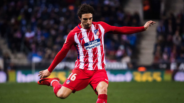 BARCELONA, SPAIN - DECEMBER 22: Sime Vrsaljko of Atletico de Madrid plays the ball during the La Liga match between Espanyol and Atletico Madrid at RCDE Stadium on December 22, 2017 in Barcelona, Spain.