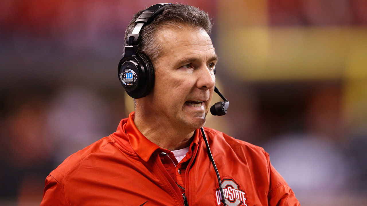 INDIANAPOLIS, IN - DECEMBER 02: Head coach Urban Meyer of the Ohio State Buckeyes looks on as they play the Wisconsin Badgers during the second half of the the Big Ten Championship game at Lucas Oil Stadium on December 2, 2017 in Indianapolis, Indiana.
