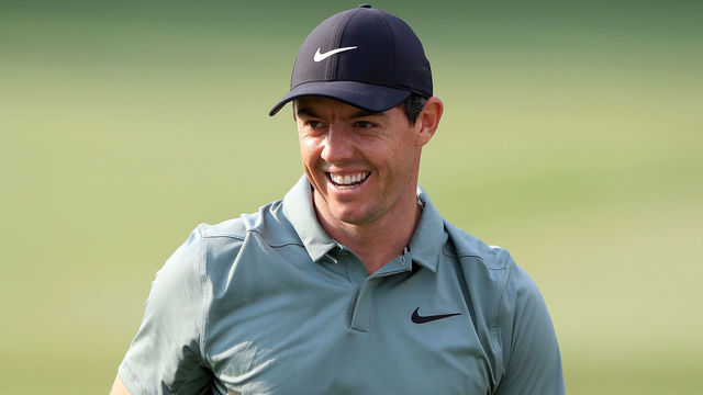 AKRON, OH - JULY 31: Rory McIlroy of Northern Ireland smiles during a practice round prior to the World Golf Championships-Bridgestone Invitational at Firestone Country Club South Course on July 31, 2018 in Akron, Ohio.