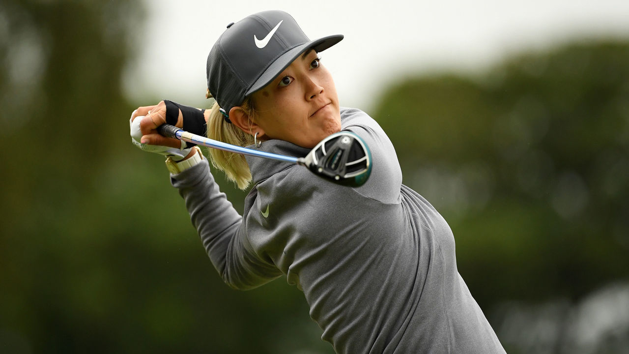 LYTHAM ST ANNES, ENGLAND - AUGUST 02: Michelle Wie of the United States tees off on the 2nd hole during day one of Ricoh Women's British Open at Royal Lytham & St. Annes on August 2, 2018 in Lytham St Annes, England.
