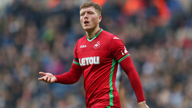 WEST BROMWICH, ENGLAND - APRIL 07: Alfie Mawson of Swansea City during the Premier League match between West Bromwich Albion and Swansea City at The Hawthorns on April 7, 2018 in West Bromwich, England.
