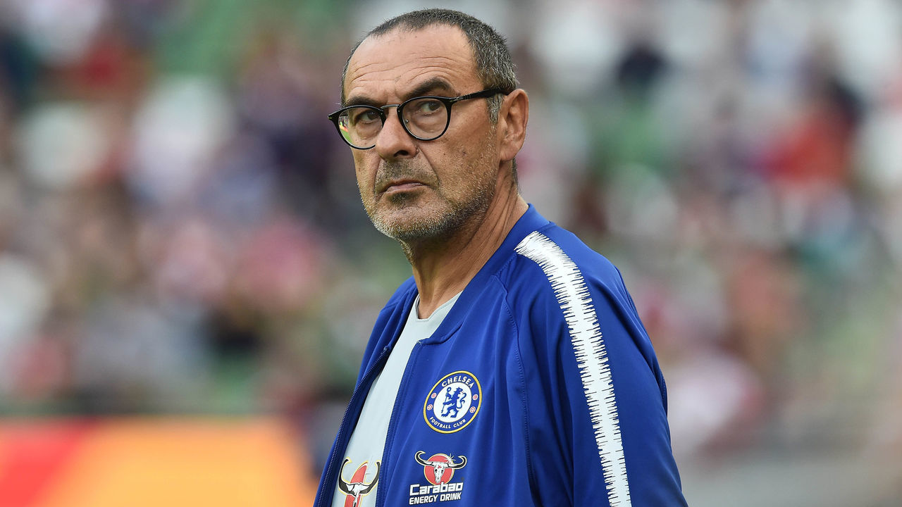 DUBLIN, IRELAND - AUGUST 01: Chelsea manager Maurizio Sarri during the Pre-season friendly International Champions Cup game between Arsenal and Chelsea at Aviva stadium on August 1, 2018 in Dublin, Ireland.