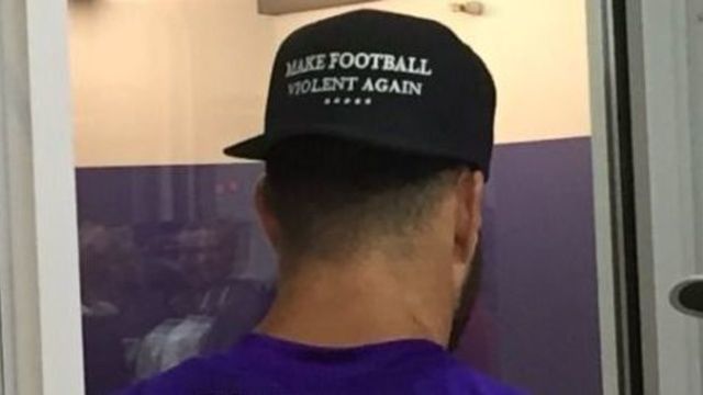 Vikings' Sendejo endorses 'Make Football Violent Again' hat